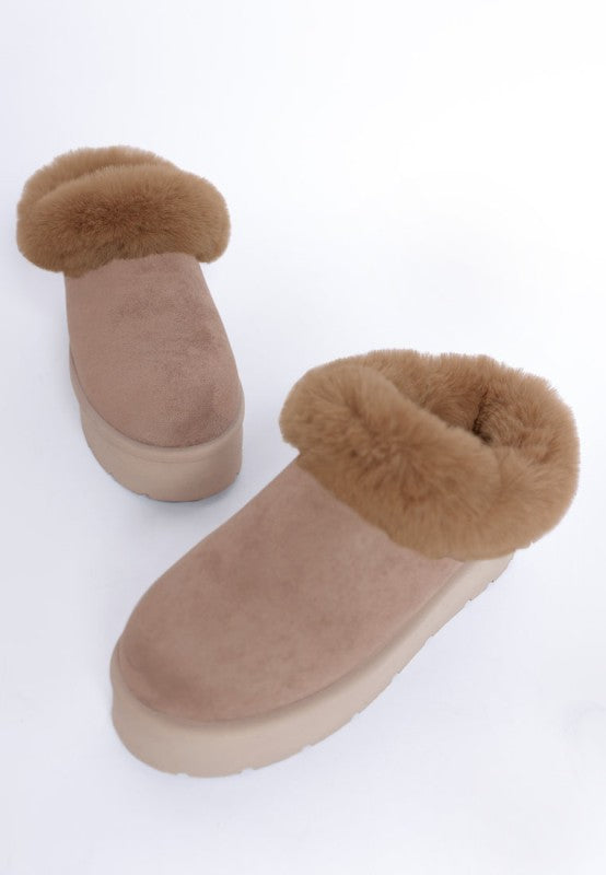 Aniso Faux Fur Slip On Snow Boots