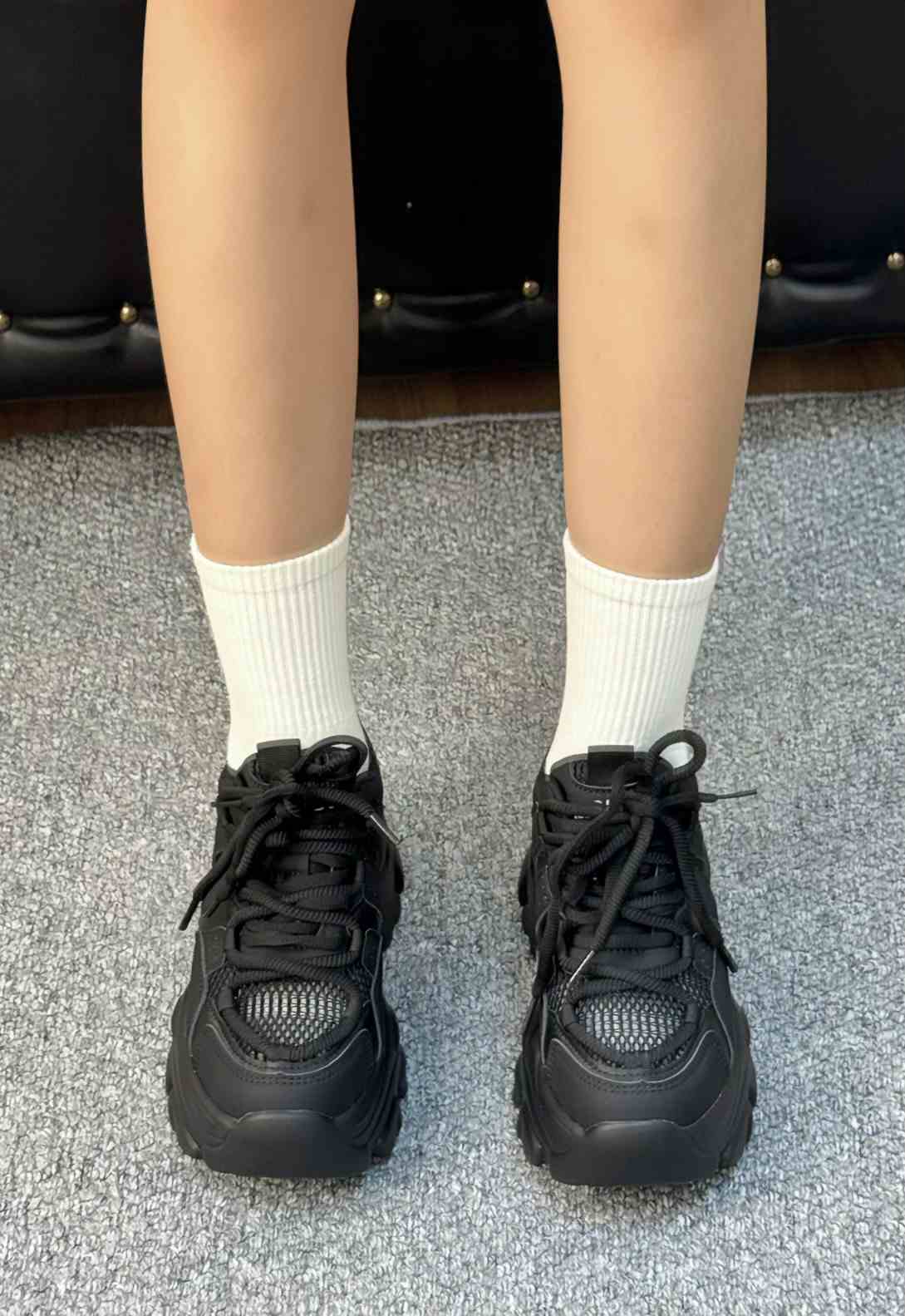 8cm Raise The Bottom Dad Shoes Women's Breathable Net Cloth Casual Shoes