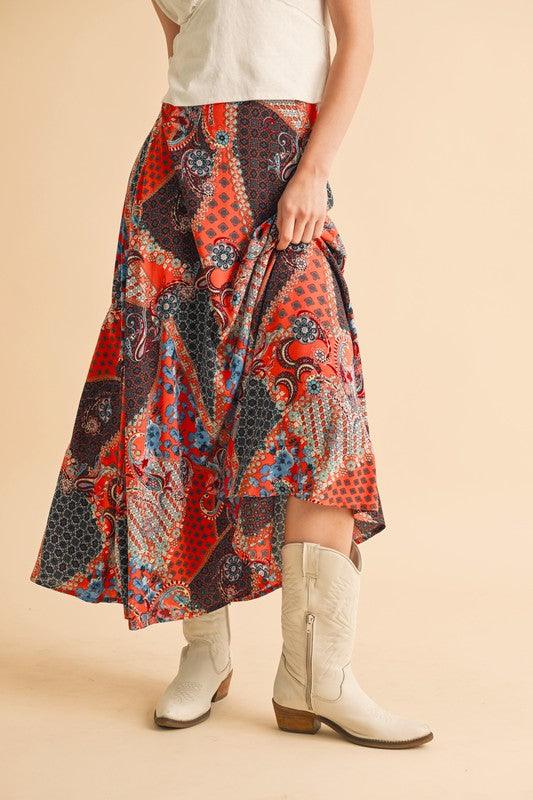Aemi + Co Printed Maxi Skirt