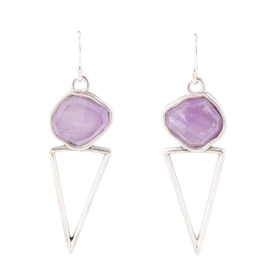Amethyst Triangle Earrings