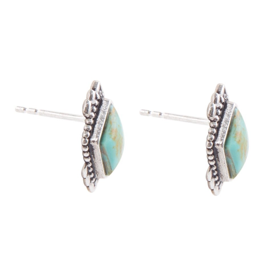Anemone Petite Turquoise and Sterling Silver Stud Earrings