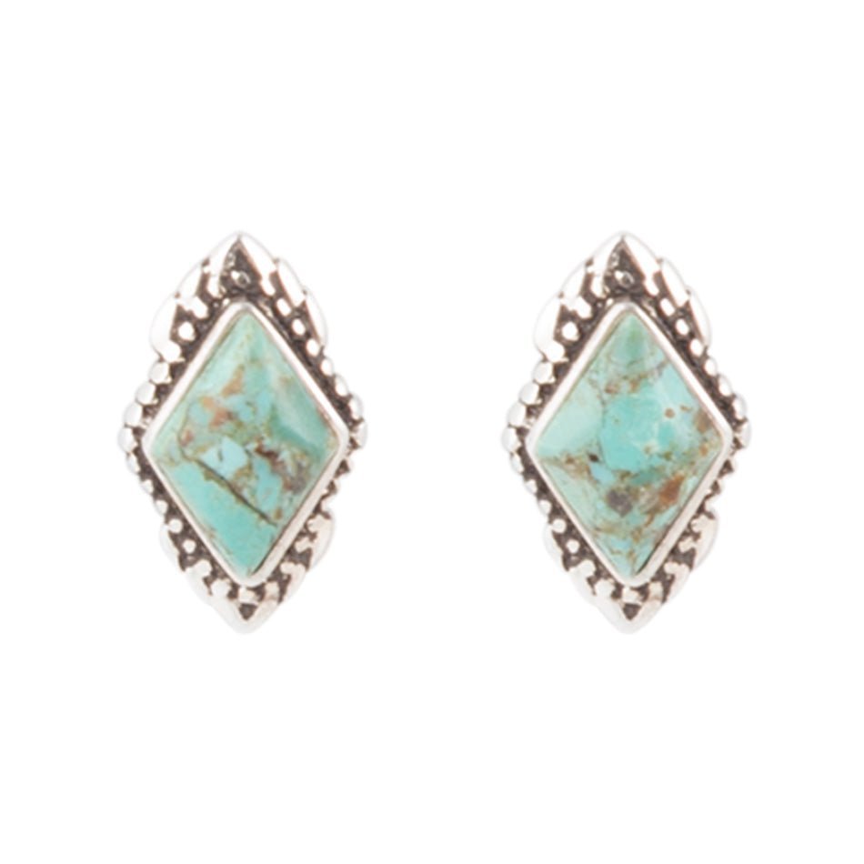 Anemone Petite Turquoise and Sterling Silver Stud Earrings