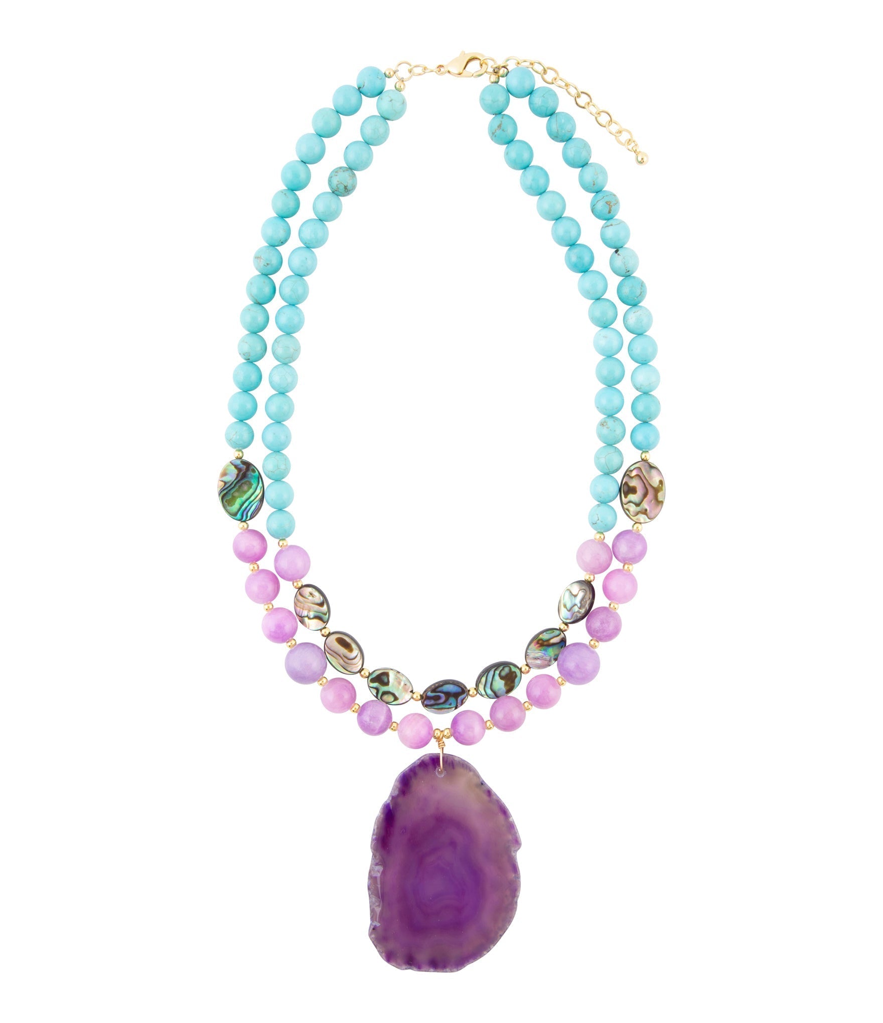Aruba Purple Jade Statement Pendant Necklace