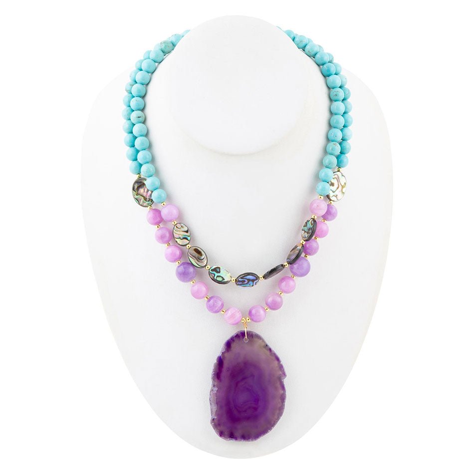 Aruba Purple Jade Statement Pendant Necklace