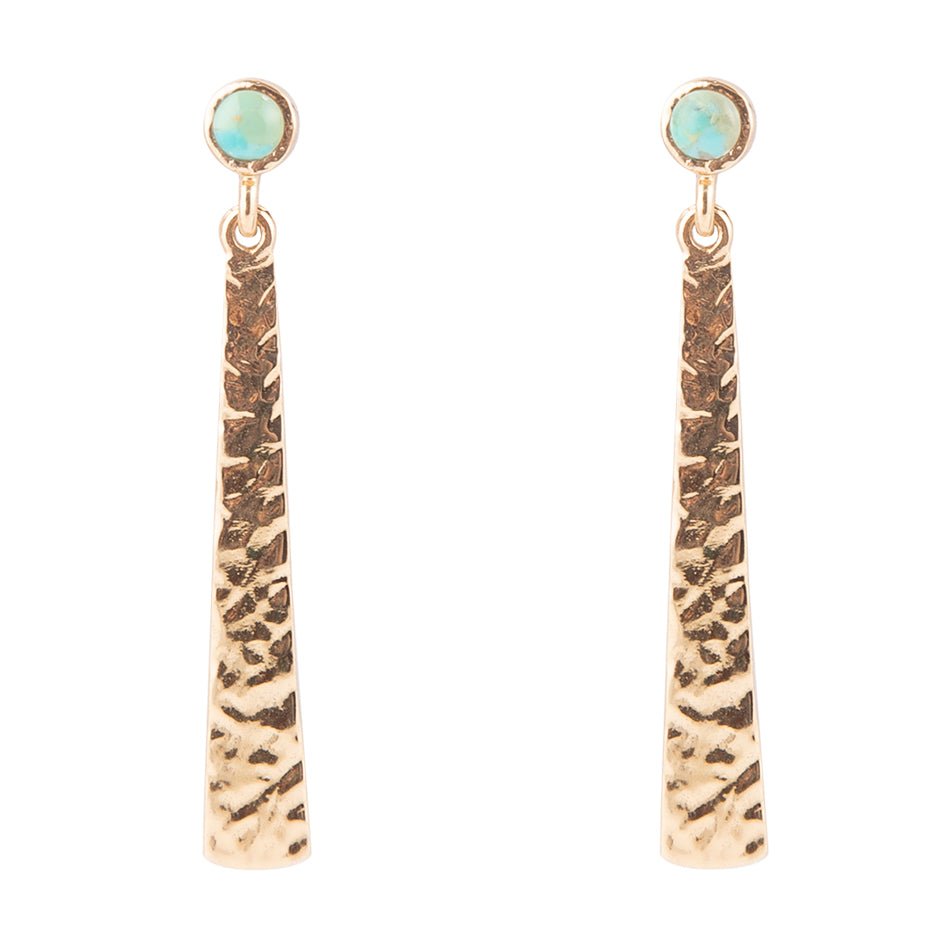 Aztec Turquoise Linear Drop Earrings