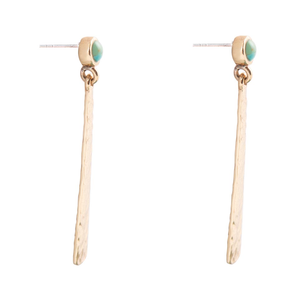 Aztec Turquoise Linear Drop Earrings