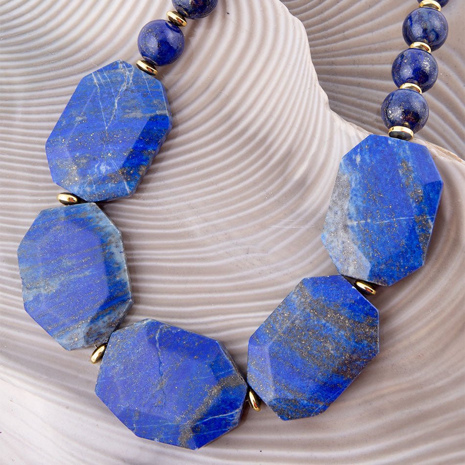 Azul Blue Lapis Golden Statement Necklace