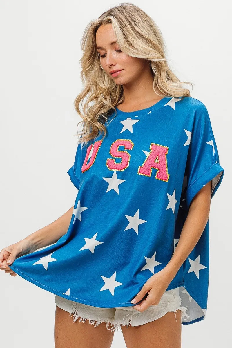 BiBi Fourth Of July Star Knit T-Shirt