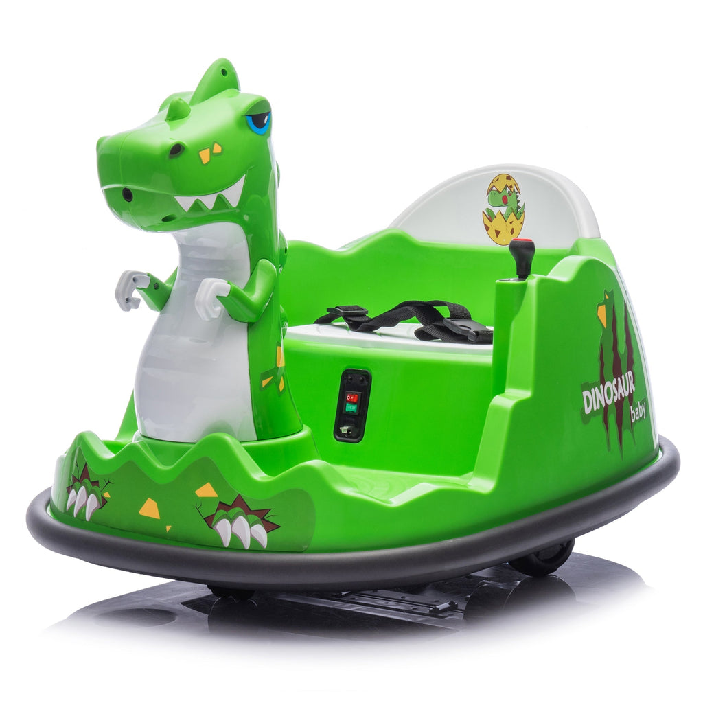 12V Kids Ride On Bumper Car W/Parents Control,Dinosaur Shape & Element Design,2WD,Spray With Light,360 Degree Rotation,Safety Anti-Collision Strip,Switchable music,Large Size Seat Design For Kids 2-5.