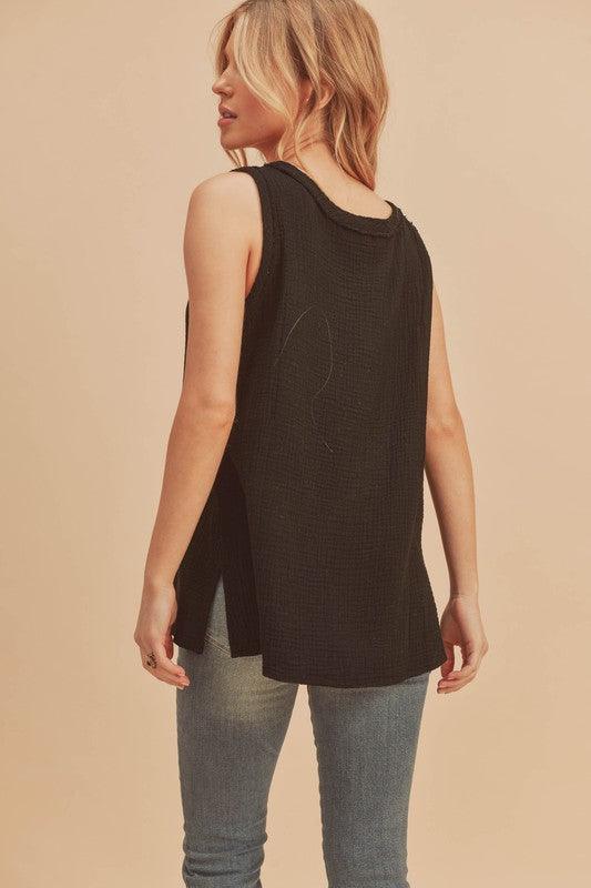 Aemi + Co V-Neck Wide Strap Tank Top
