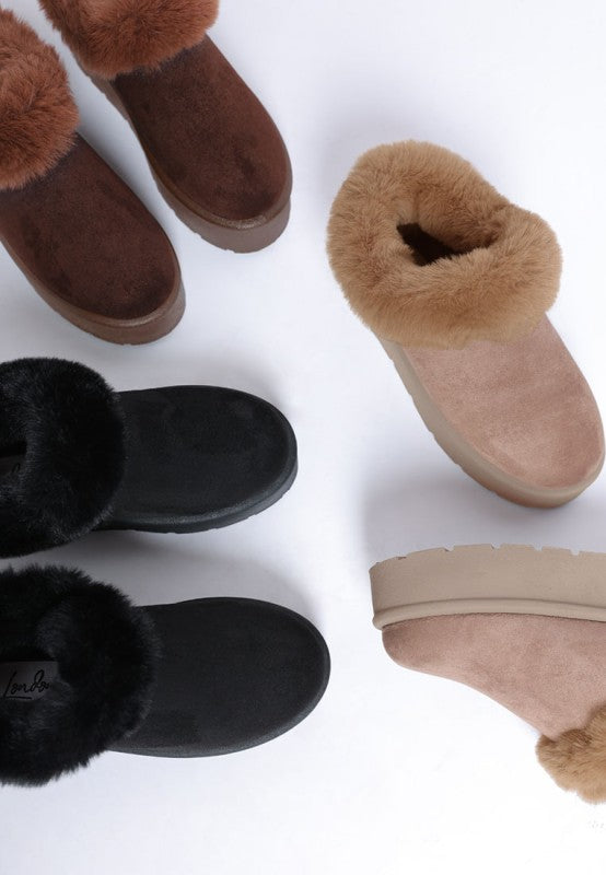 Aniso Faux Fur Slip On Snow Boots