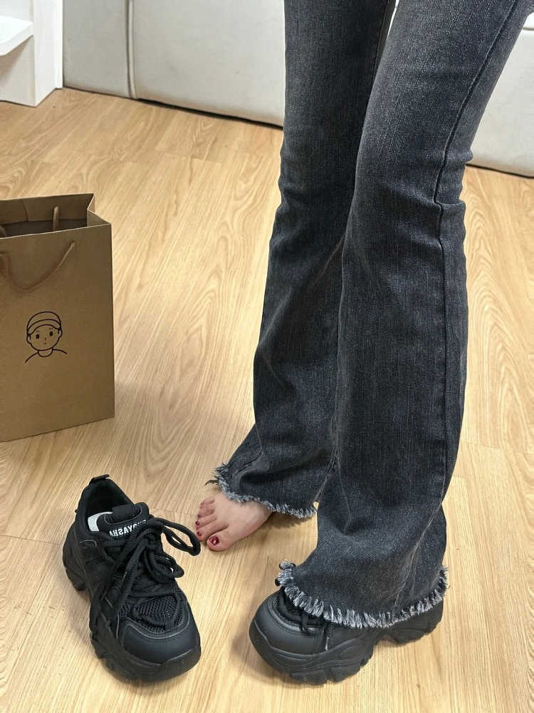 8cm Raise The Bottom Dad Shoes Women's Breathable Net Cloth Casual Shoes