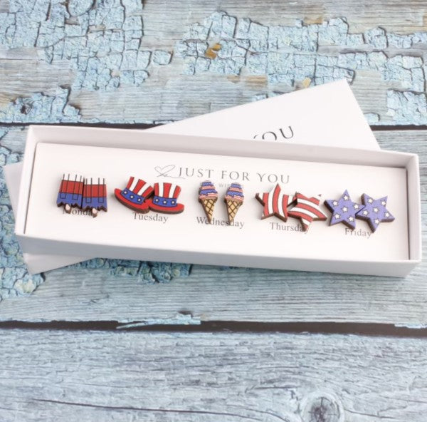 All the Stars Patriotic Earring Boxes