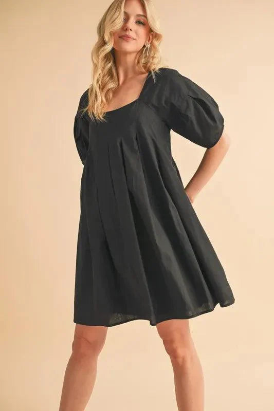 Aemi + Co Square Neck Babydoll Dress with Pockets