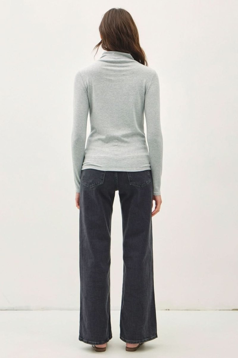 Be Cool Mock Neck Long Sleeve T-Shirt by Trendsi