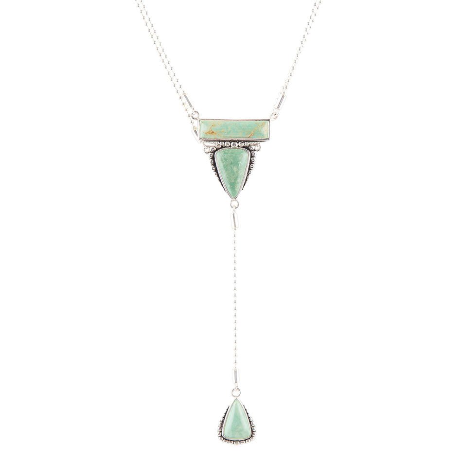 Begondor Green Turquoise Sterling Y Necklace