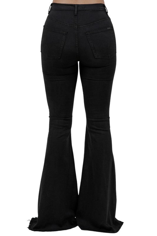 Bell Bottom Jean With Flame/Star Rhinestones