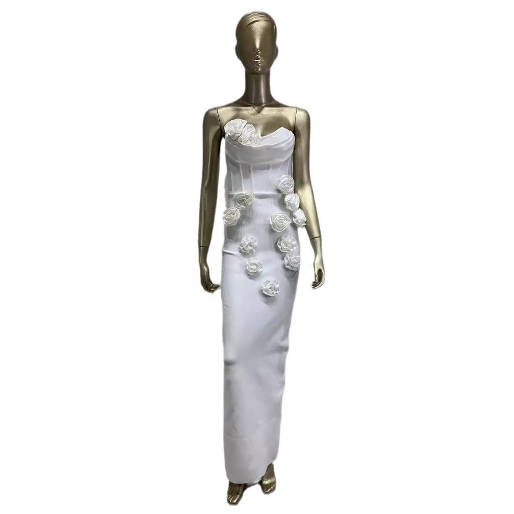 Bandage Tube Top Applique Party Dress