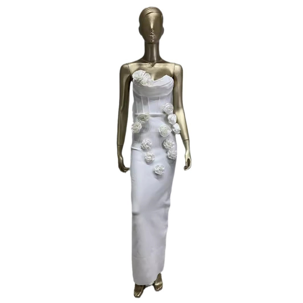 Bandage Tube Top Applique Party Dress