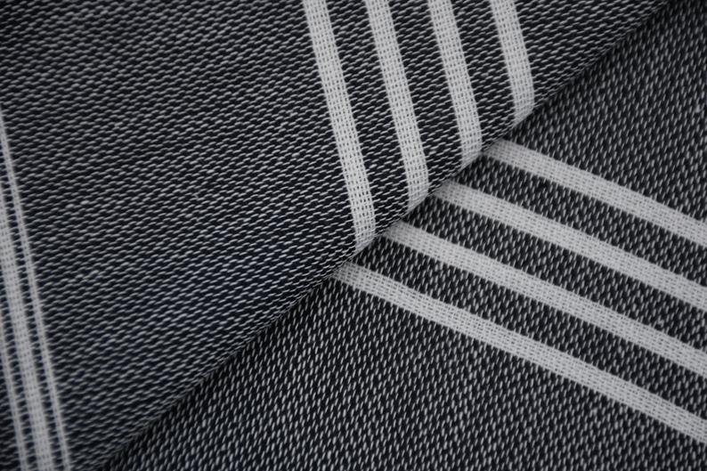 Basiclayersca Monaco Black Turkish Towel 100 Percent Natural