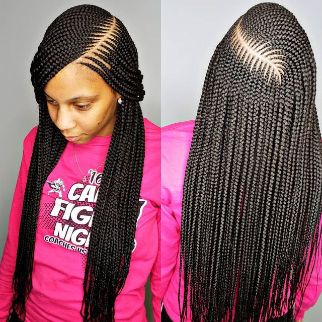 36" Larger Box Twist Braids Wig | Full Lace Frontal | Side Part | Knotless | Kanekalon
