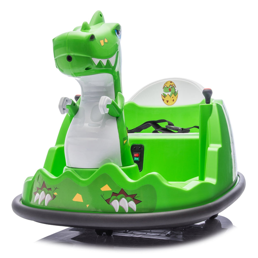 12V Kids Ride On Bumper Car W/Parents Control,Dinosaur Shape & Element Design,2WD,Spray With Light,360 Degree Rotation,Safety Anti-Collision Strip,Switchable music,Large Size Seat Design For Kids 2-5.