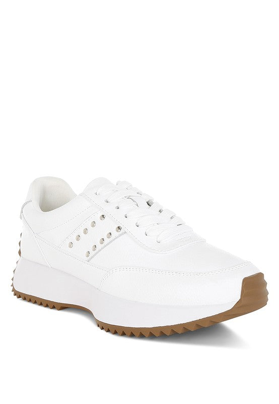 Athion Studded Real Leather Sneakers