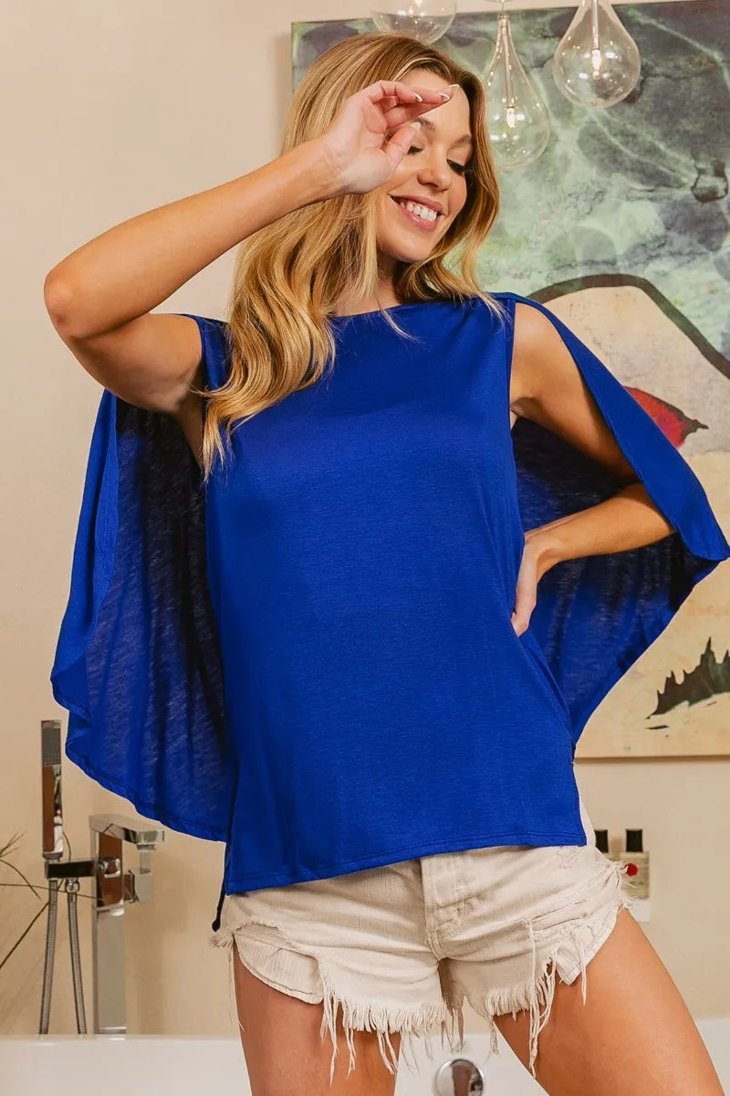 BiBi Fold Over Back Detailed Top