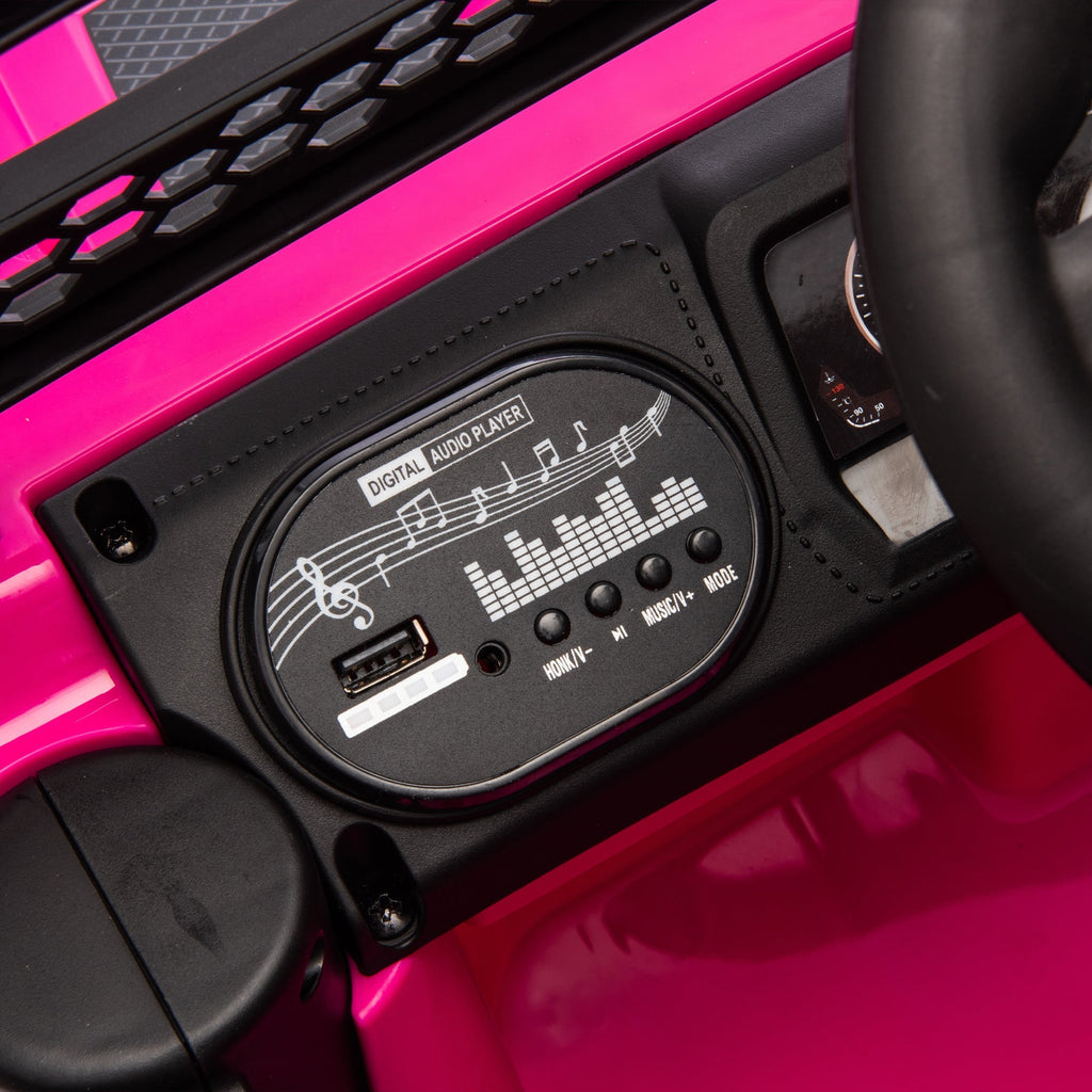 12V Kids Ride On Electric Truck Car W/Parents Control,2WD,Four-wheel suspension,Early education function,Adjustable volume,USB,MP3,Bluetooth,Microphone jack,Power display,LED lights For kids aged 1-4.