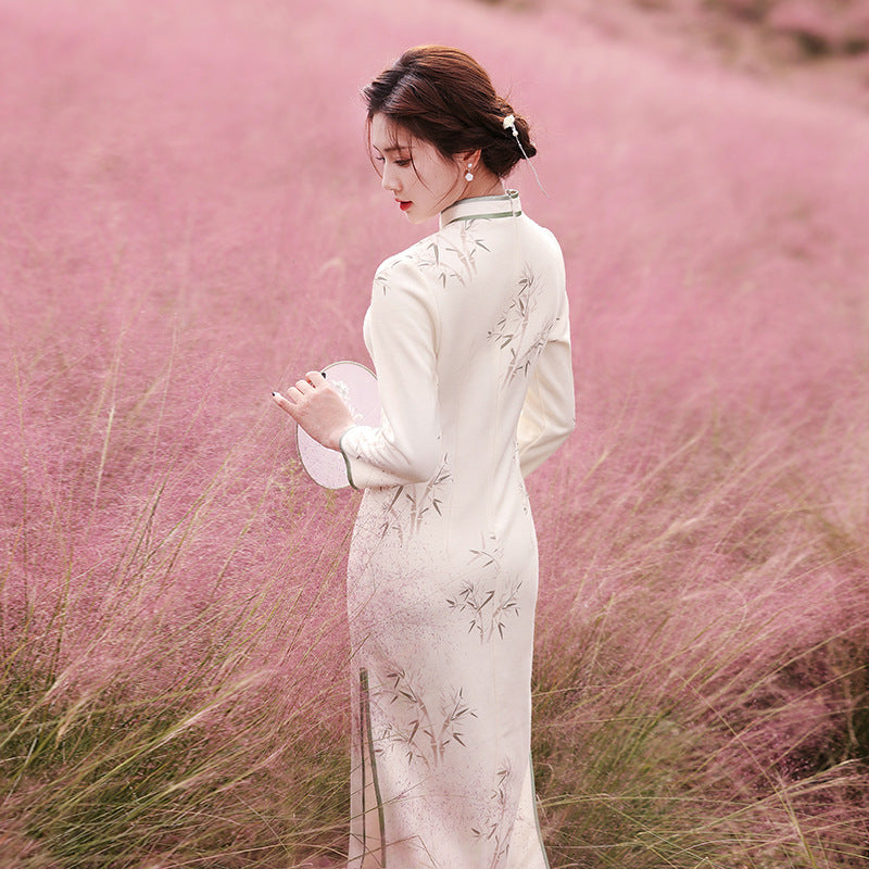 Bamboo Leaf Jiangnan Water Town Cultural And National Style Qipao