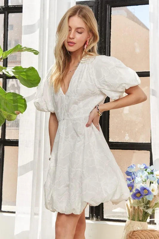 ADORA Puff Sleeve Floral Dress