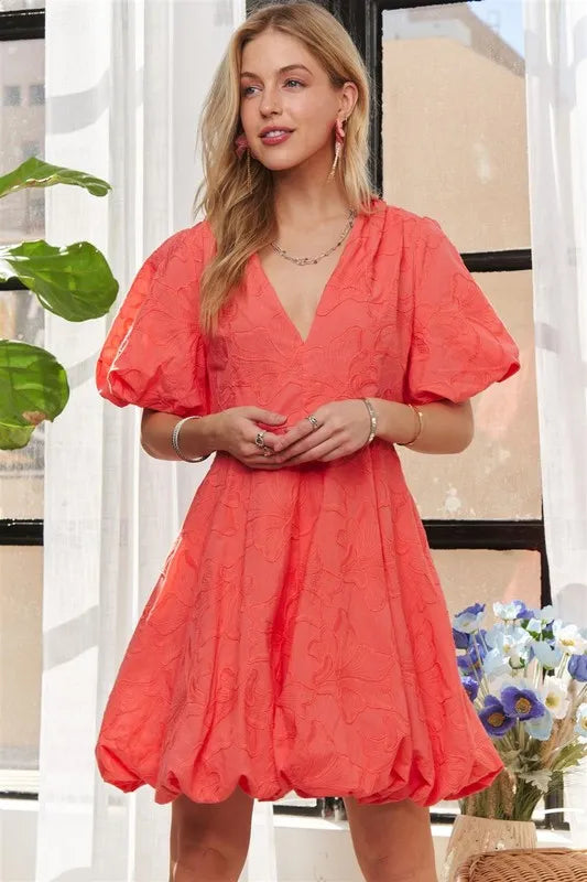 ADORA Puff Sleeve Floral Dress