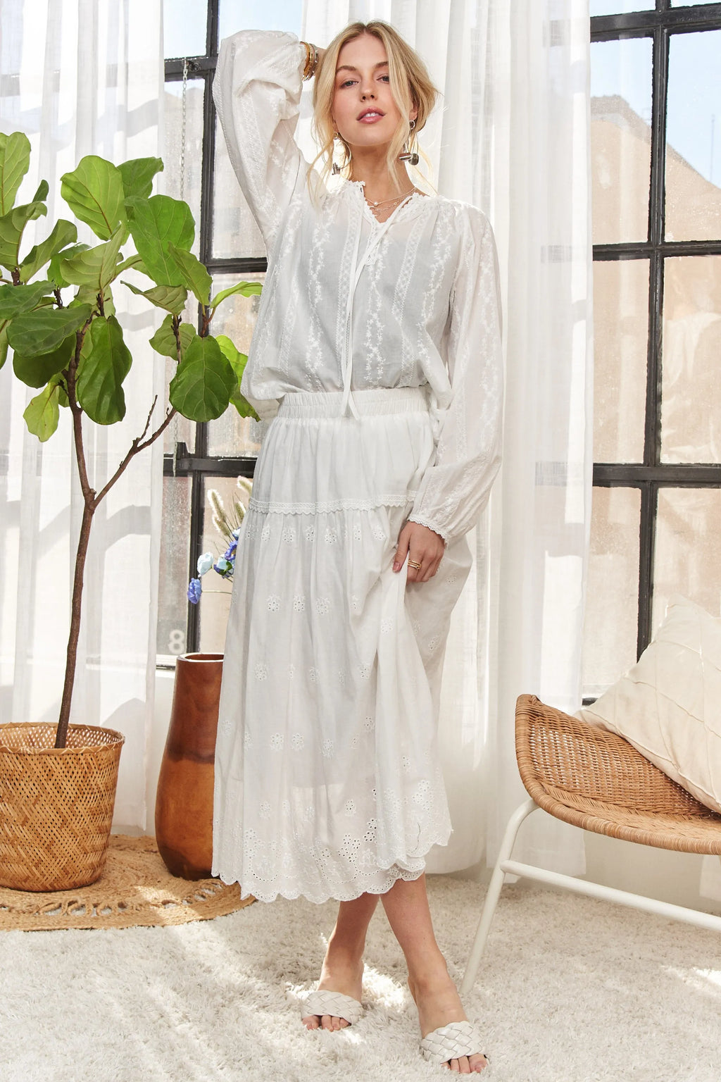 ADORA Cotton Peasant Top