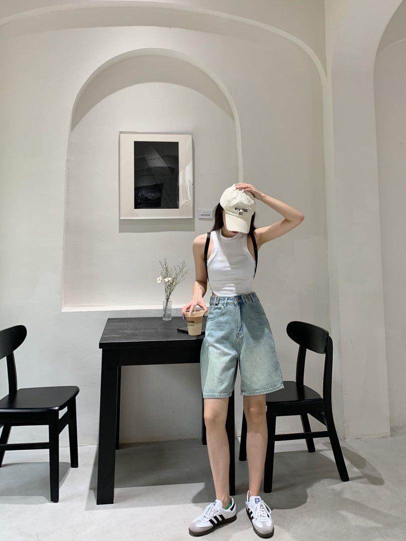 American Retro Casual Women's Denim Shorts