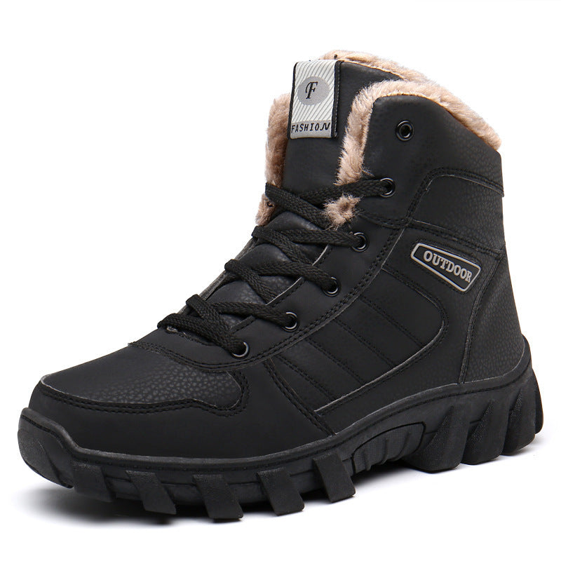 910 Lace-up Anti-slip Couple Snow Boots Winter