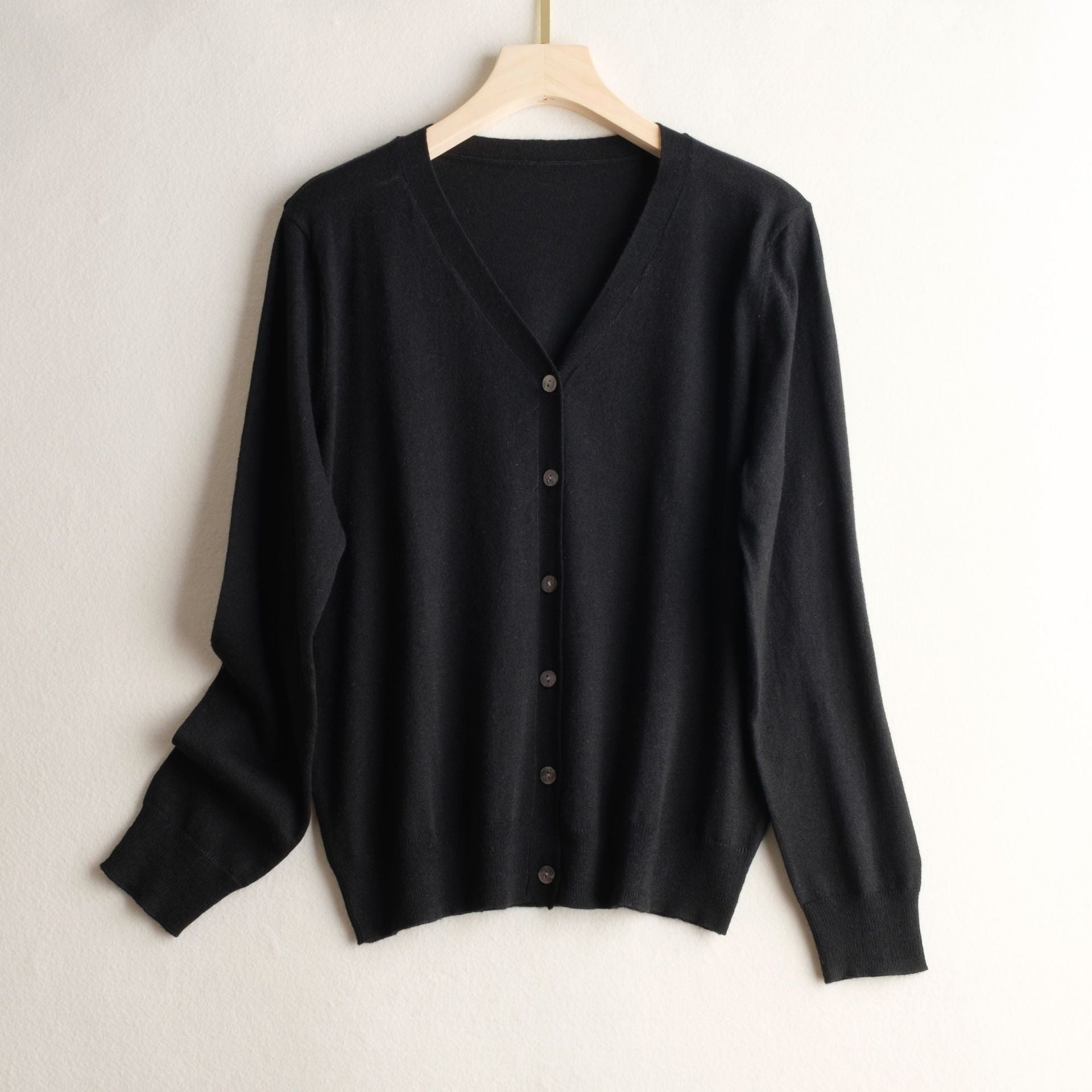 Basic Style Commuter Coat Silk Knitted Cardigan Sweater