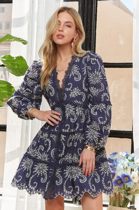 ADORA Puff Sleeve Floral Dress