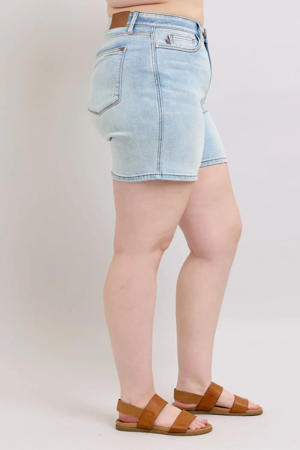 2 Button Denim Shorts with Pockets