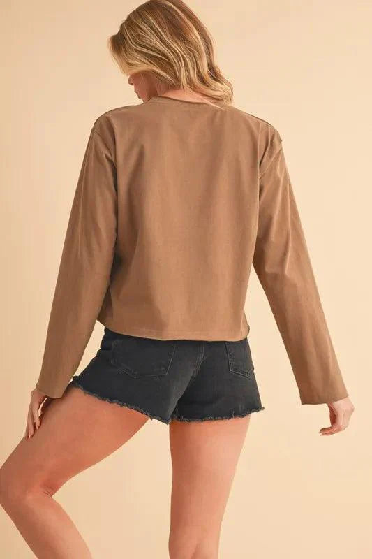 Aemi+Co Round Neck Long Sleeve T-Shirt