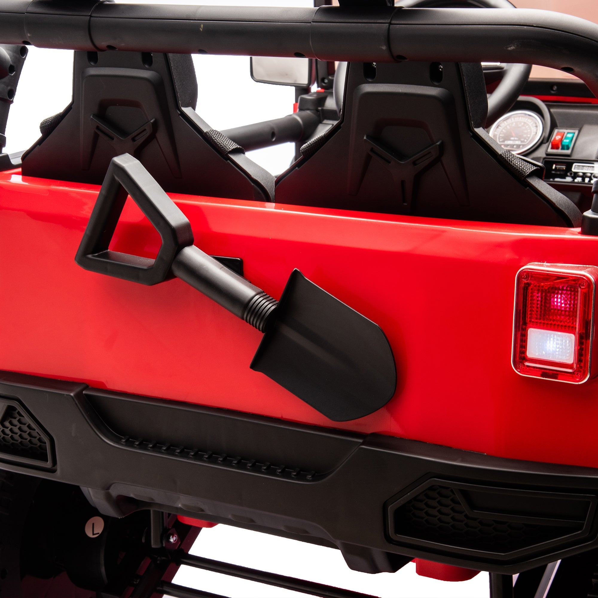 24V Two-Seater Kids Ride On Truck Car W/Parents Control,200w*2,Seat width 20.28in,Four-wheel Suspension,LED Lights,Music,MP3,Bluetooth,Two independent seat belts,Suitable for off-road For Kids Aged 3+