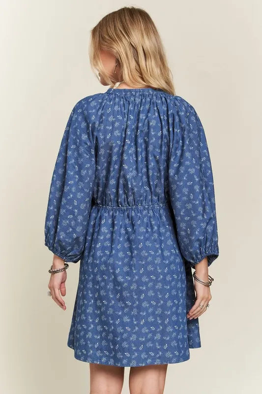 ADORA Batwing Sleeves Floral Dress