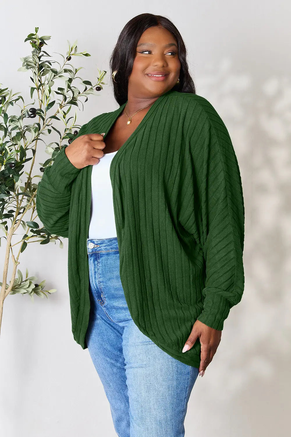 Basic Bae Ribbed Cocoon Cardigan