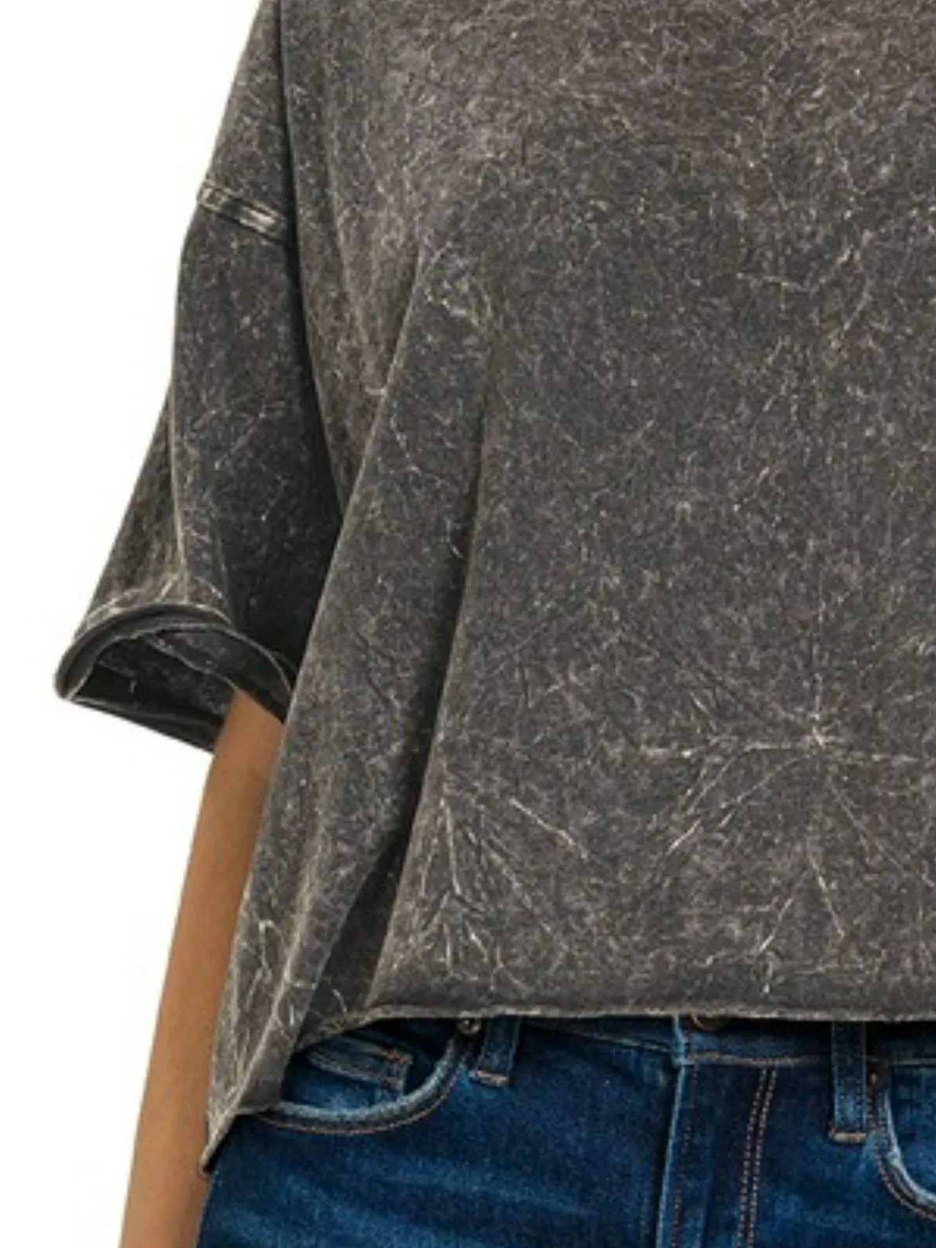 Acid Crinkle-Washed Oversized T-Shirt