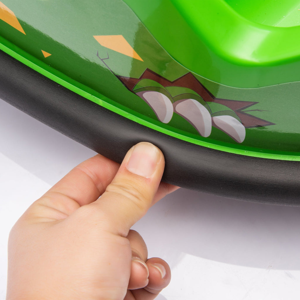 12V Kids Ride On Bumper Car W/Parents Control,Dinosaur Shape & Element Design,2WD,Spray With Light,360 Degree Rotation,Safety Anti-Collision Strip,Switchable music,Large Size Seat Design For Kids 2-5.