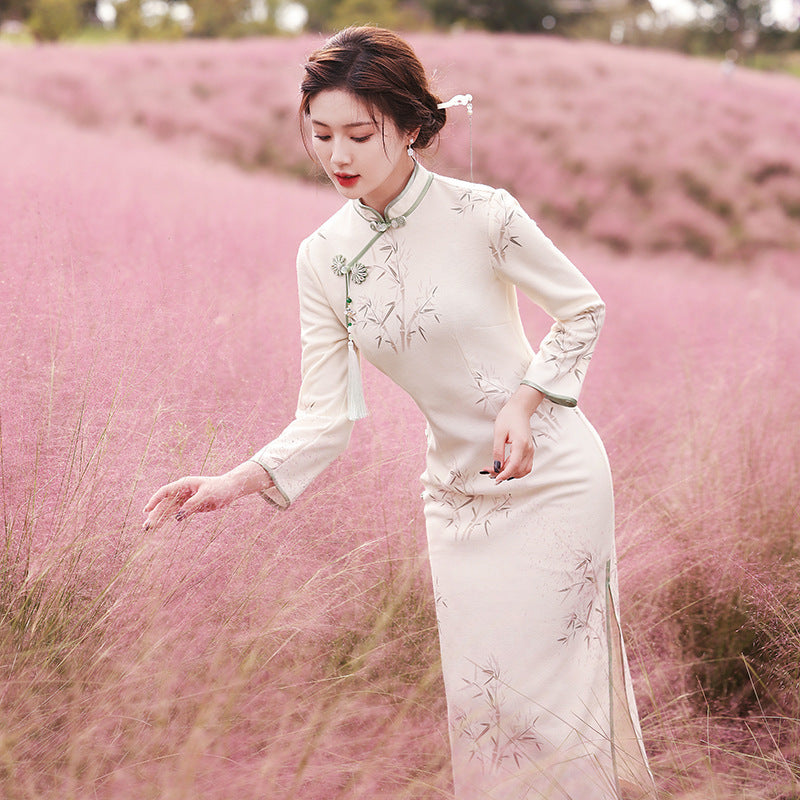 Bamboo Leaf Jiangnan Water Town Cultural And National Style Qipao