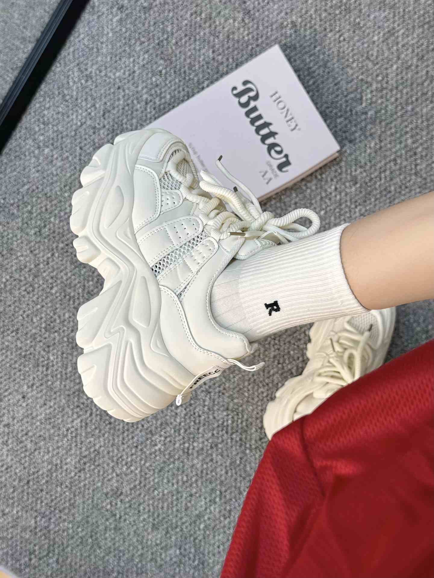 8cm Raise The Bottom Dad Shoes Women's Breathable Net Cloth Casual Shoes