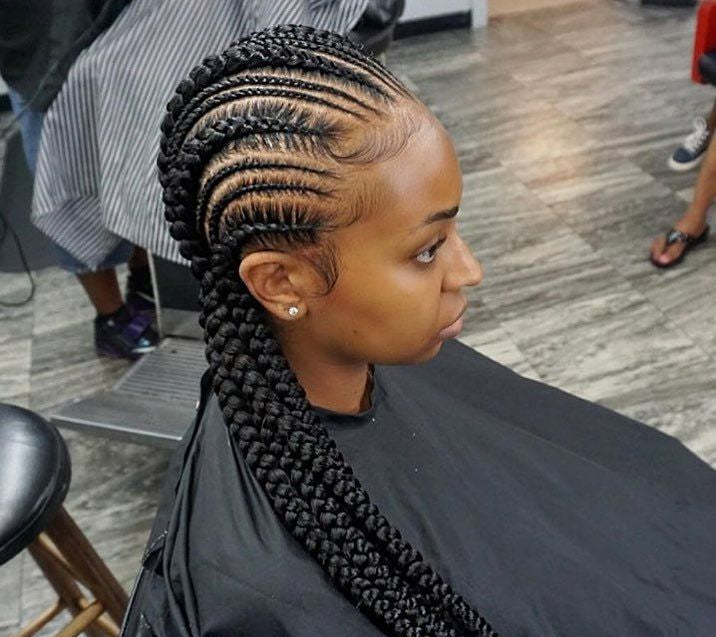 36" Jumbo Cornrow & Knotless Box Braids Wig | Full Lace | Light Brown Lace | Synthetic