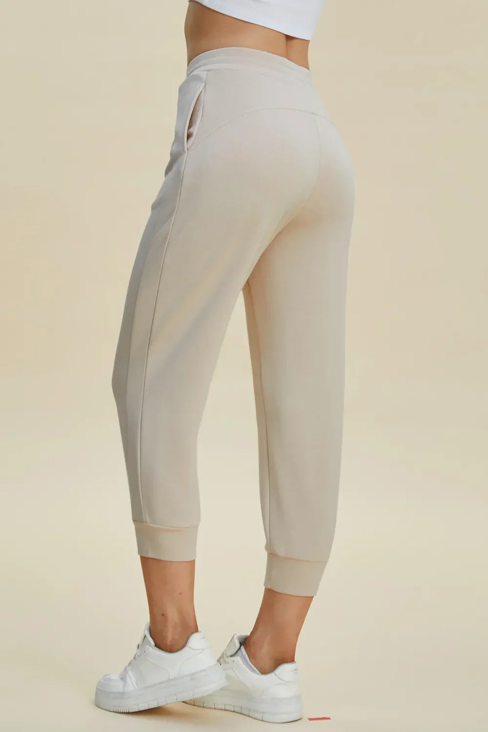 Basic Bae Air Scuba Drawstring High Waist Cropped Pants