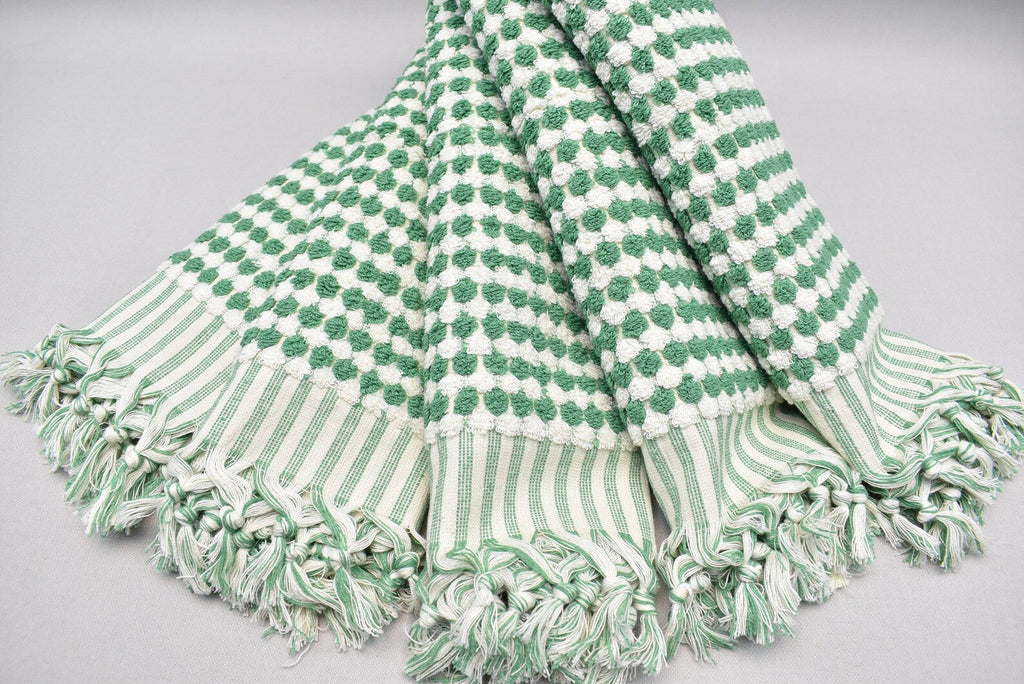 Basiclayersca Bubble Green Terry Hand Towel Made From 100