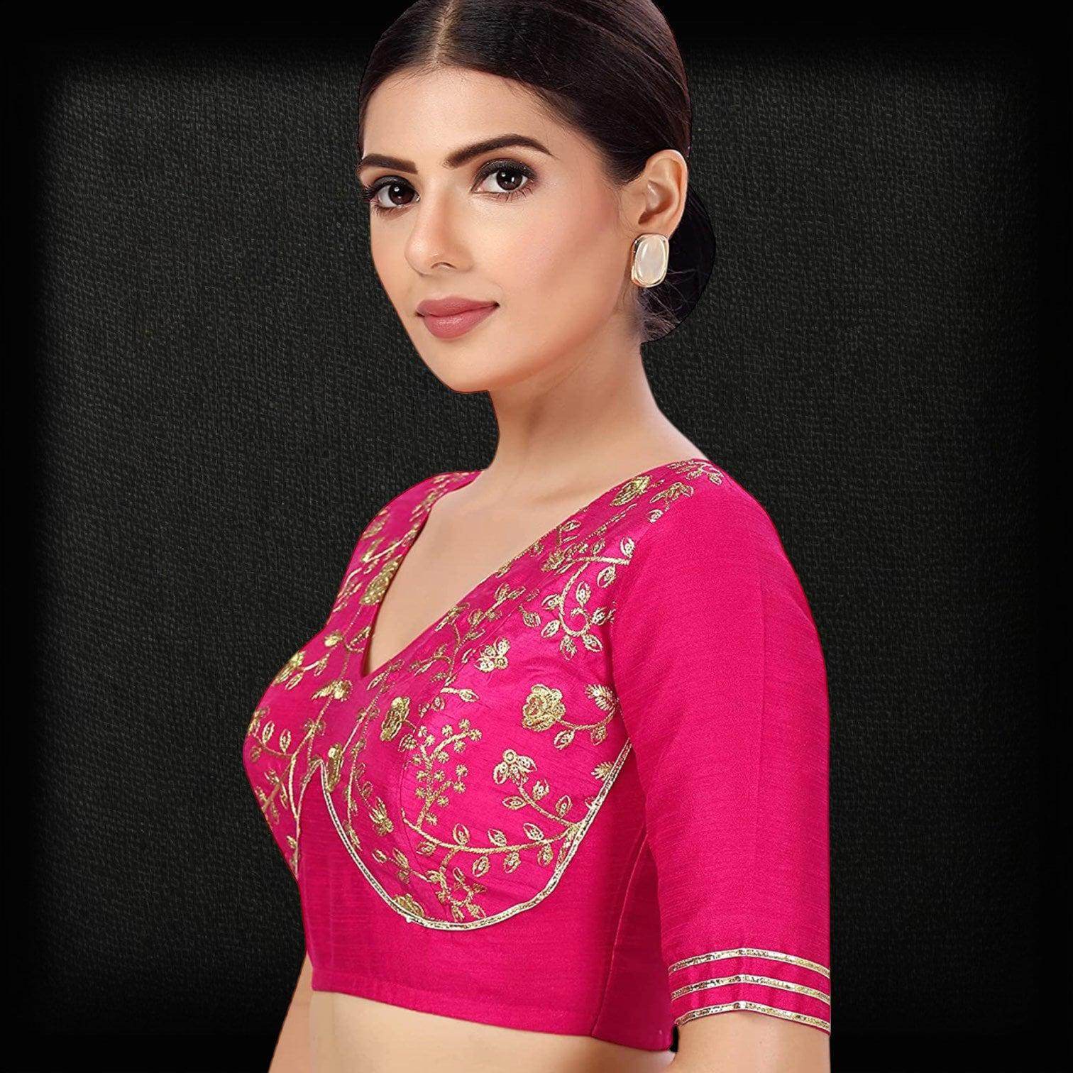 2879 Raw silk blouse | readymade blouse for saree